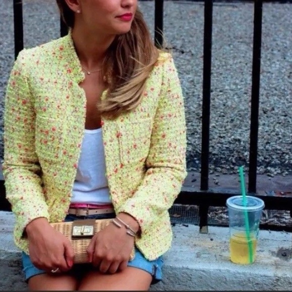 J. Crew Jackets & Blazers - J. Crew Collection neon tweed blazer